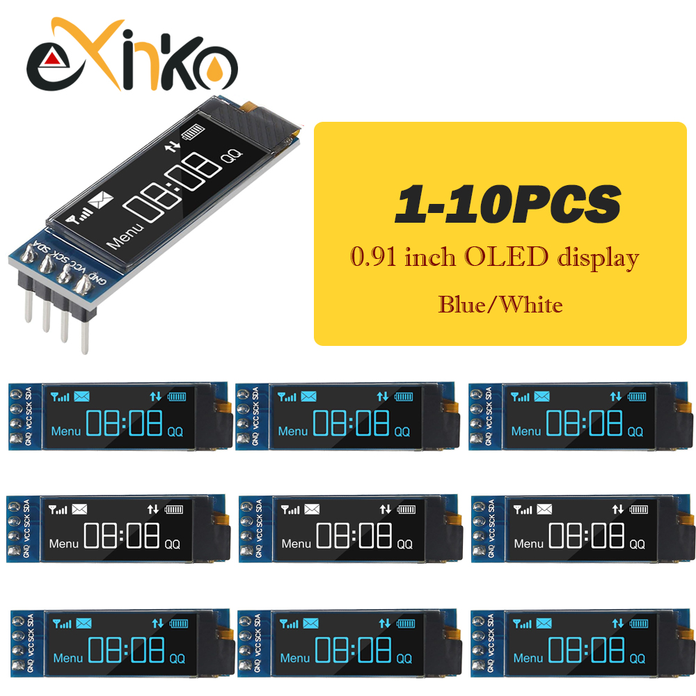 Lcd 1602 - Module d'affichage OLED 0.91 pouces, blanc/bleu,