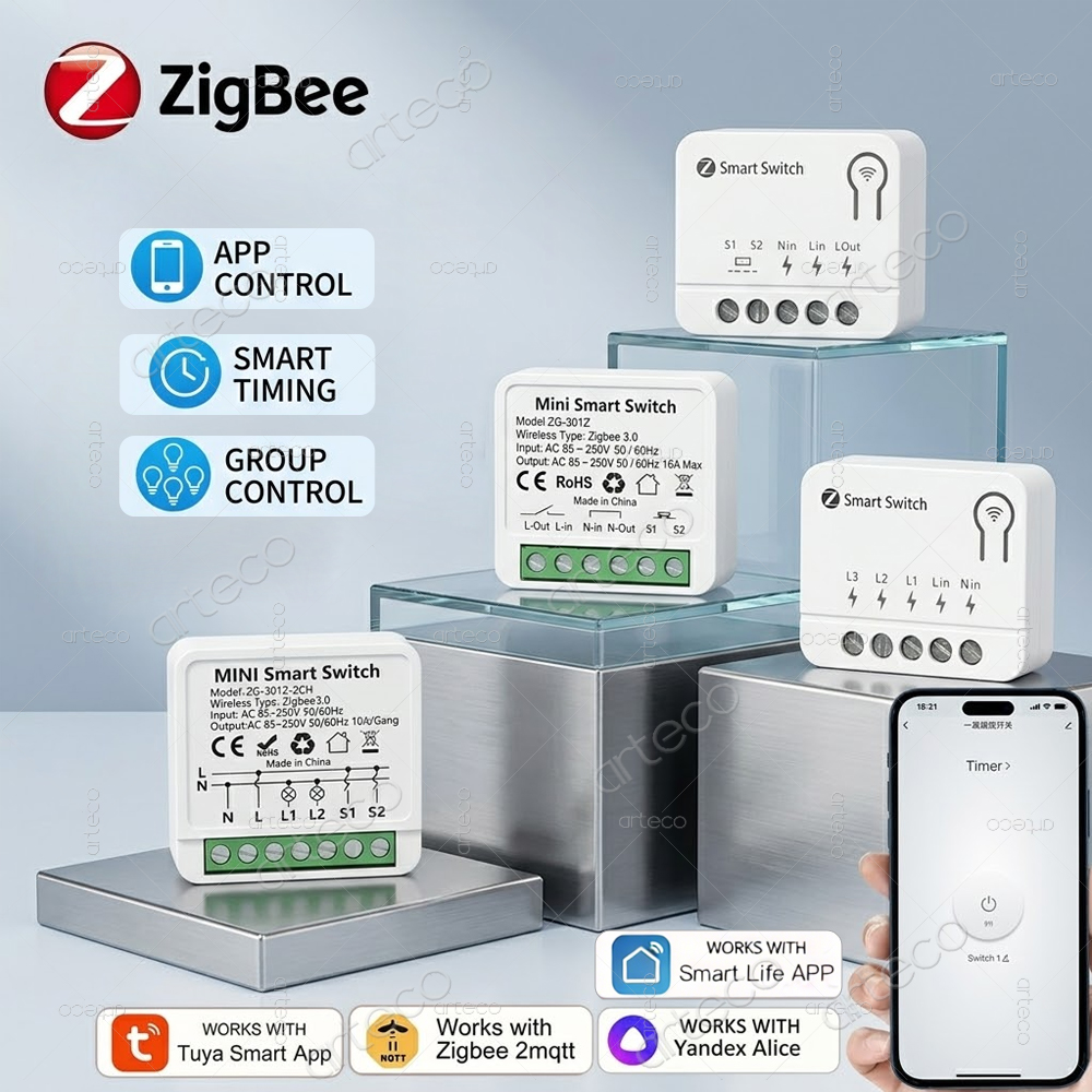 Relay Module 1 Channel - Module d'interrupteur intelligent Tuya Zigbee Mini