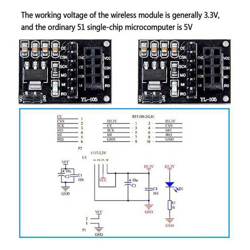 5 pièces NRF24L01 Module adapt - Nrf24L01 avis et prix