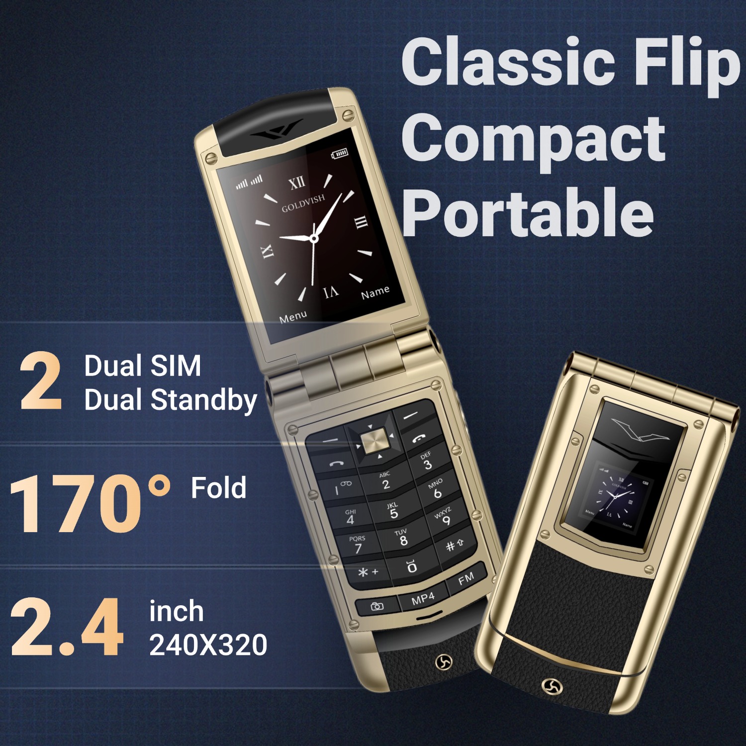 Téléphone à rabat en métal de  - Tft Display 2.4 avis et prix